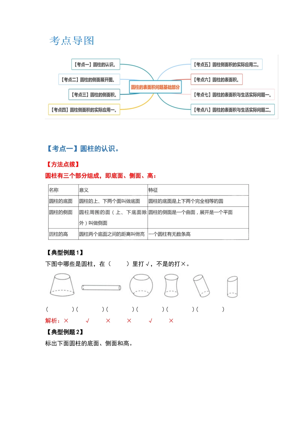 六年级数学下册典型例题系列之第二单元圆柱的表面积问题基础部分（解析版）苏教版.docx_第2页