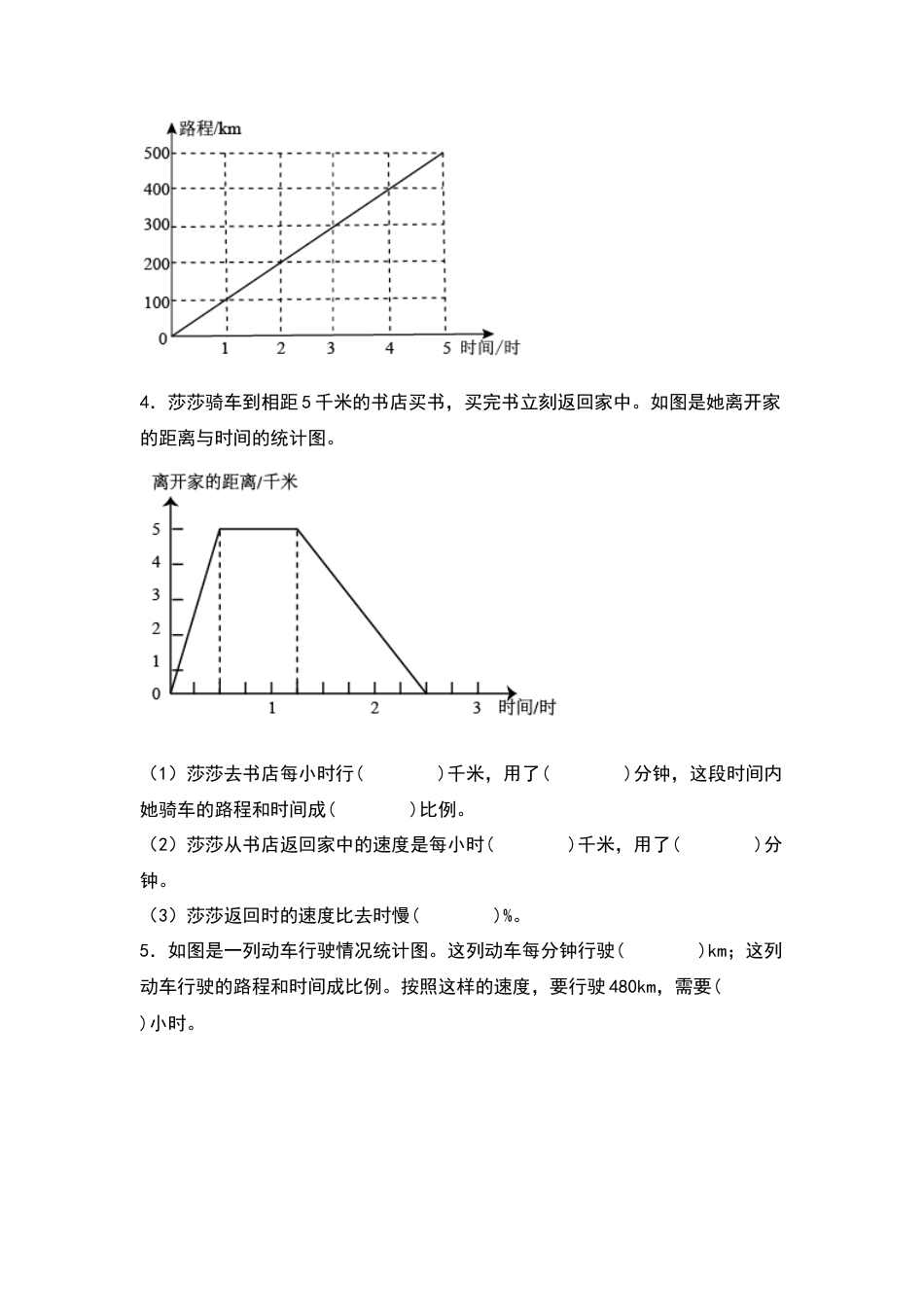 六年级数学下册典型例题系列之第六单元正比例和反比例在图表中的应用专项练习（原卷版）苏教版.docx_第2页