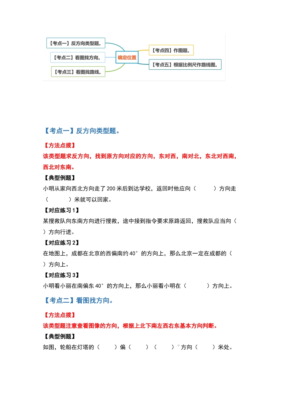 六年级数学下册典型例题系列之第五单元确定位置（原卷版）苏教版.docx_第2页