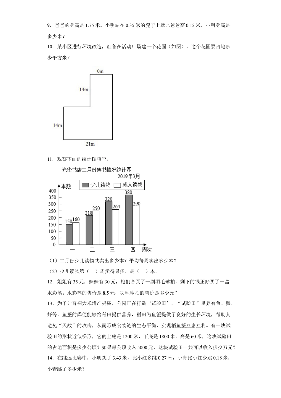 期末复习：解决问题（试题）五年级上册期末高频考点数学试卷（苏教版）.docx_第2页