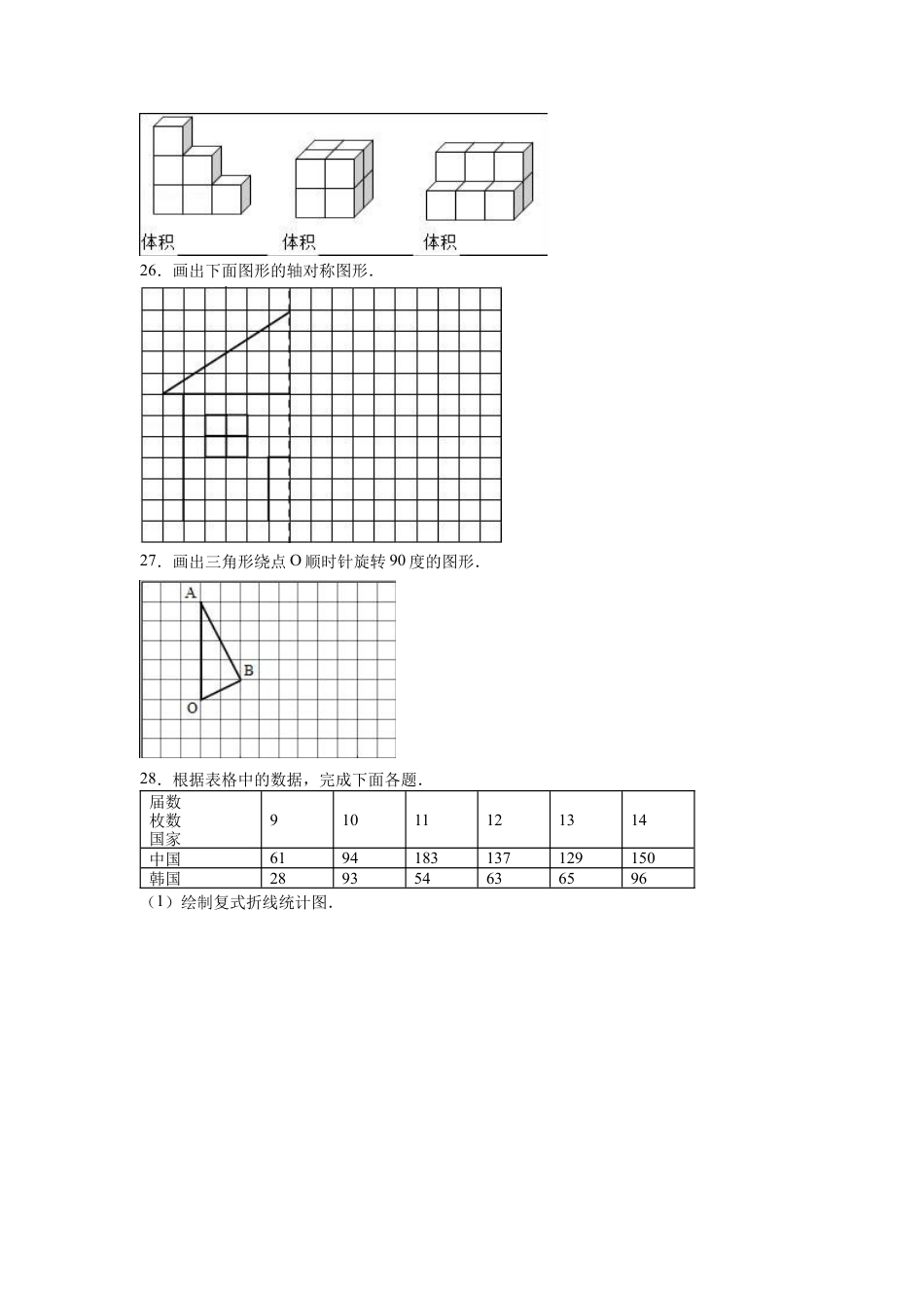 苏教版数学五年级下学期期末测试卷3.docx_第3页
