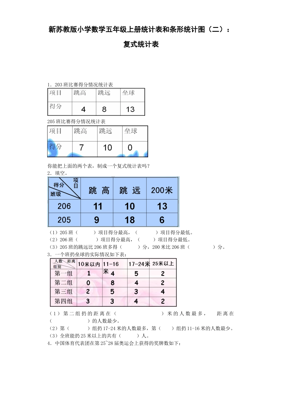 五年级上数学一课一练-6统计表和条形统计图（二）-苏教版1.docx_第1页