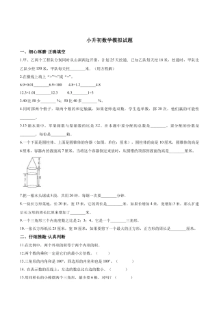 小升初数学模拟试题（28）苏教版（含解析）.docx