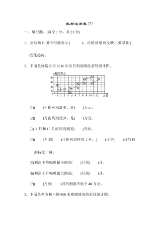人教版5年级数学下册-教材过关卷(7).docx