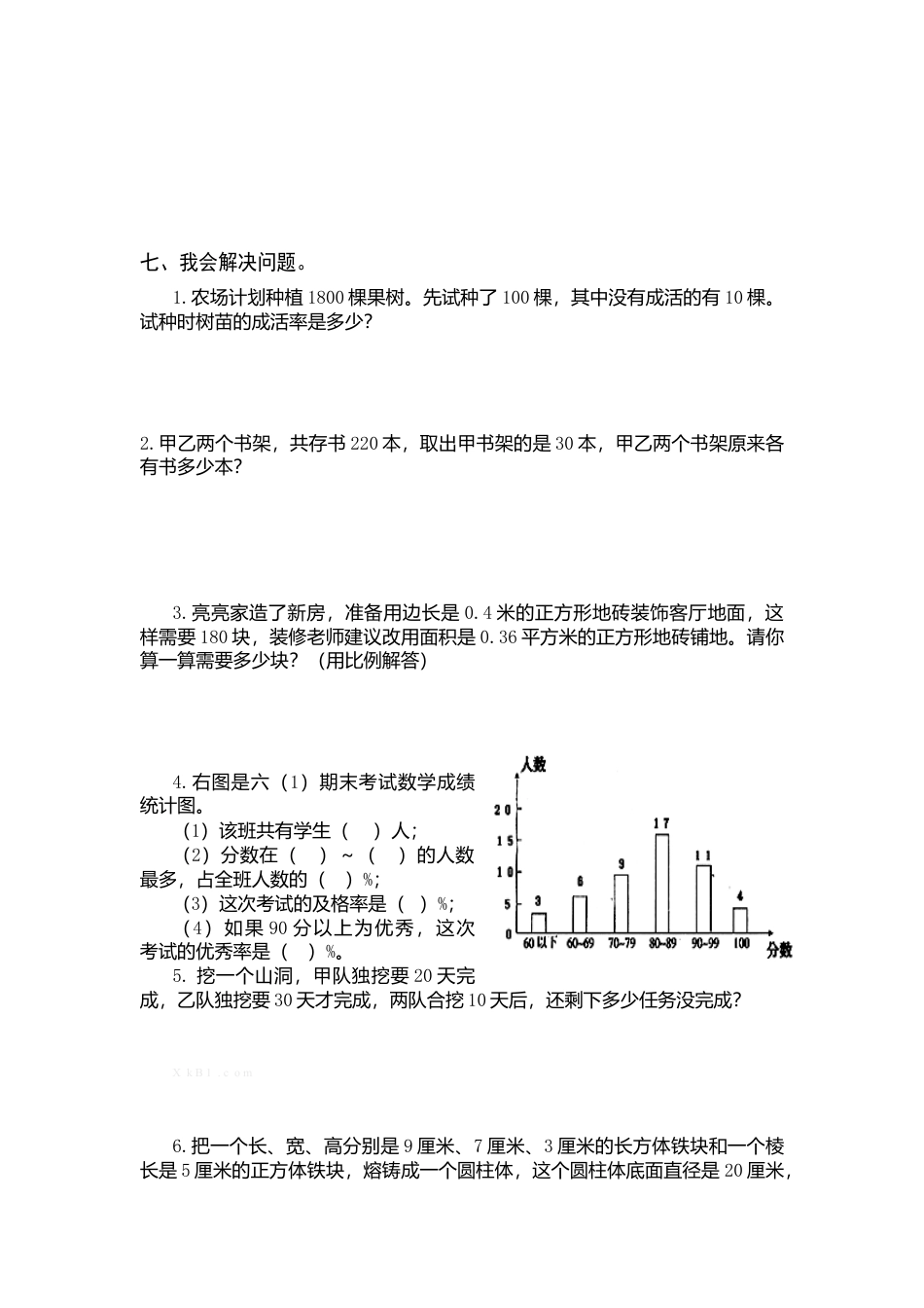 人教版六年级数学下册期末试题2.docx_第3页