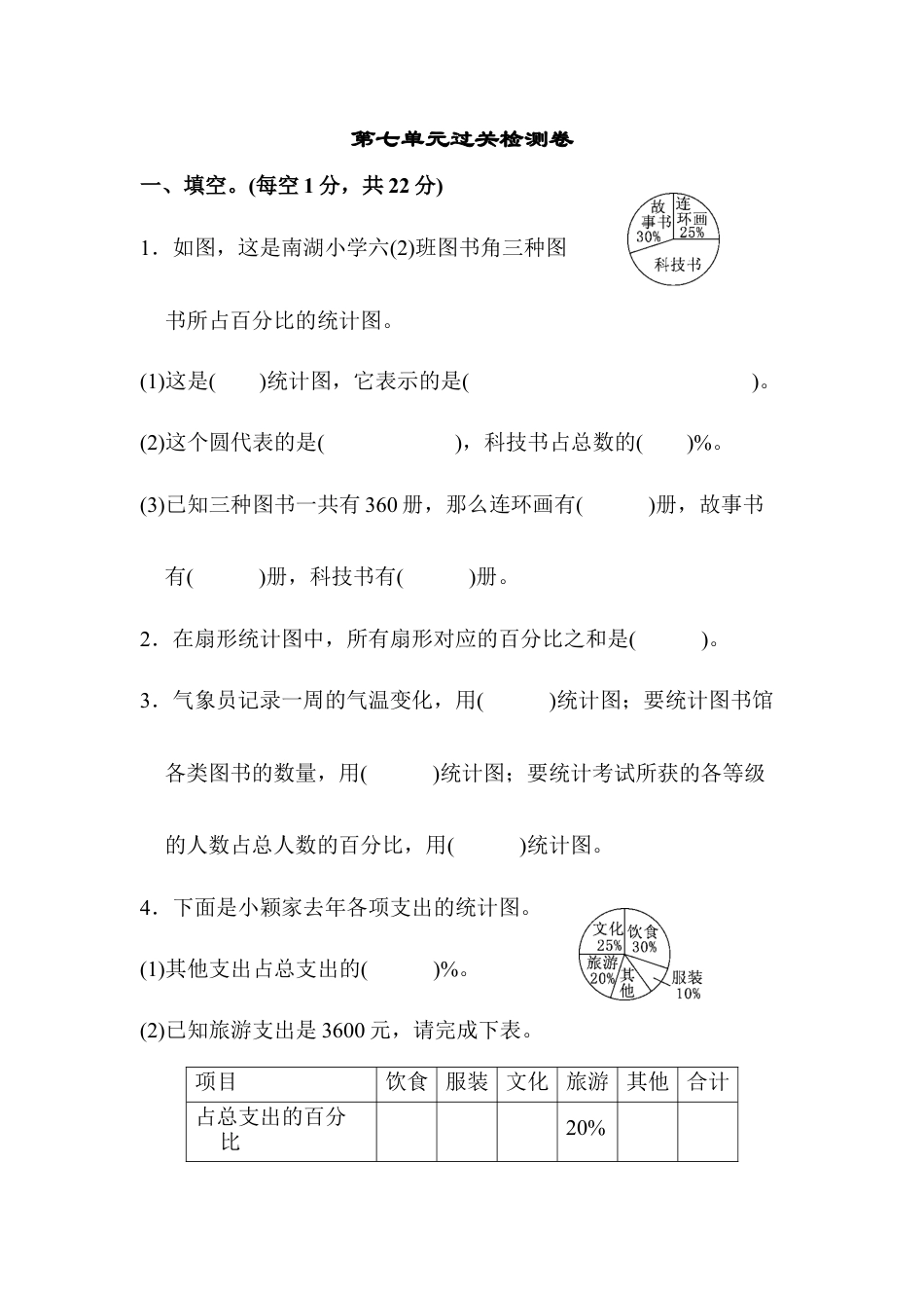 小学数学六年级上-第七单元过关检测卷.docx_第1页