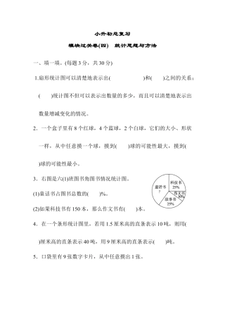 小学数学六年级下-模块过关卷(四)　统计思想与方法.docx