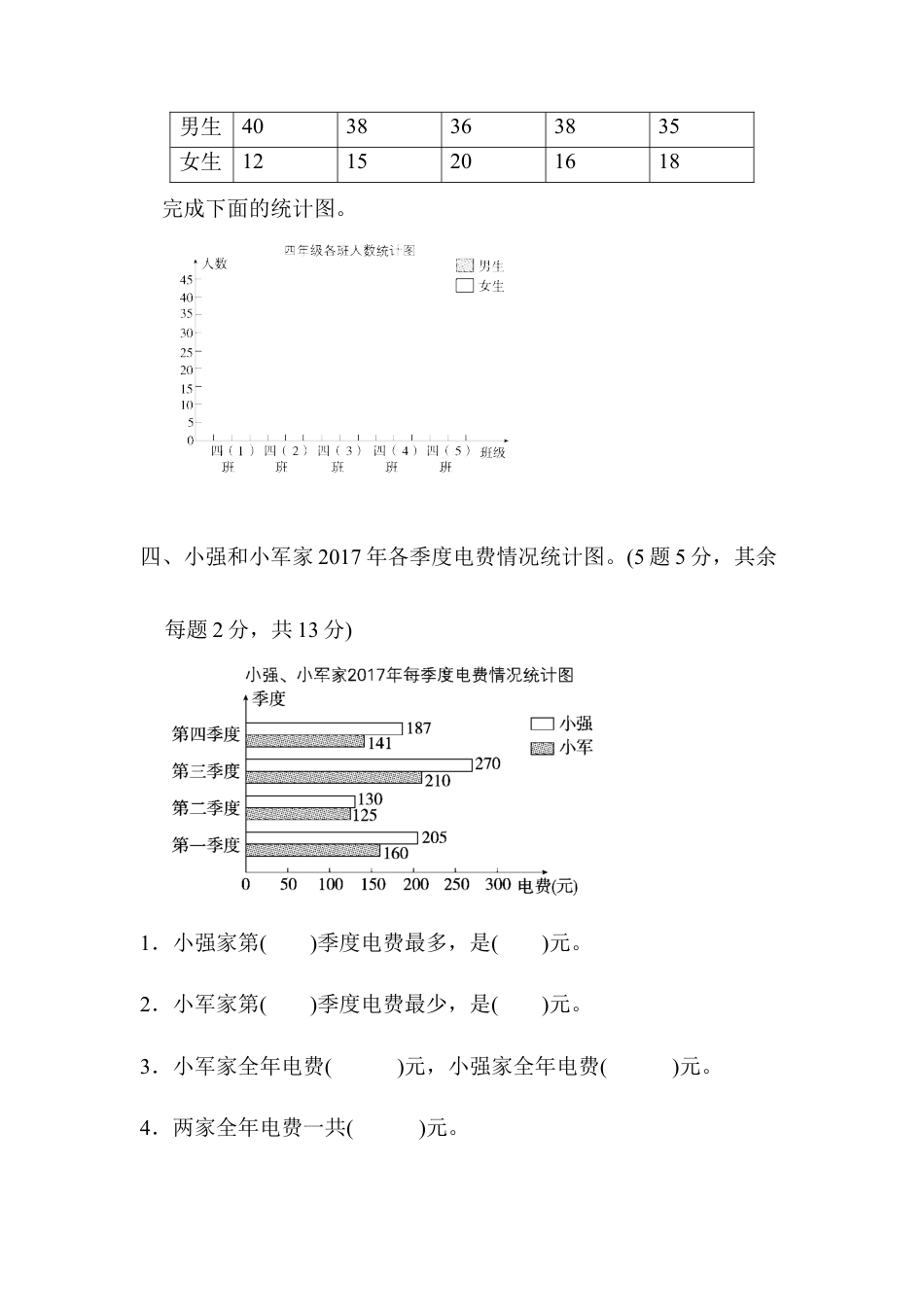 小学数学四年级下-第八单元达标测试卷.docx_第3页