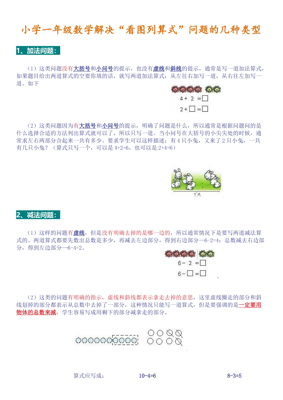 一年级数学解决“看图列算式”问题的几种类型.docx_第1页