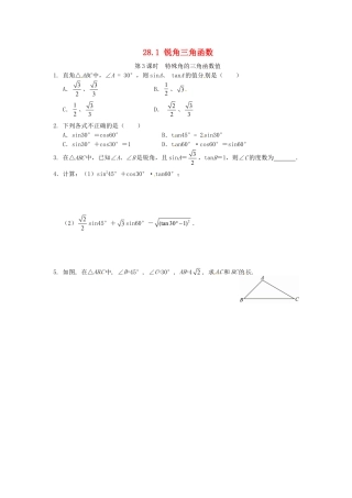 人教9年级数学下-28.1 锐角三角函数同步练习3 新人教版.doc