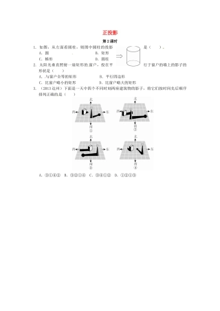 人教9年级数学下-29.1 投影同步练习1 新人教版.doc