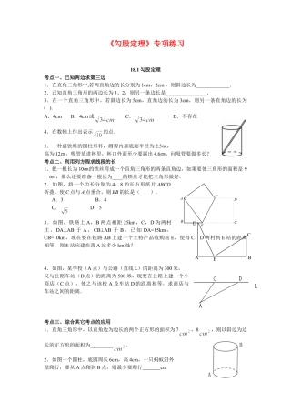 人教版8年级数学下册-18.2《勾股定理》专项练习.doc