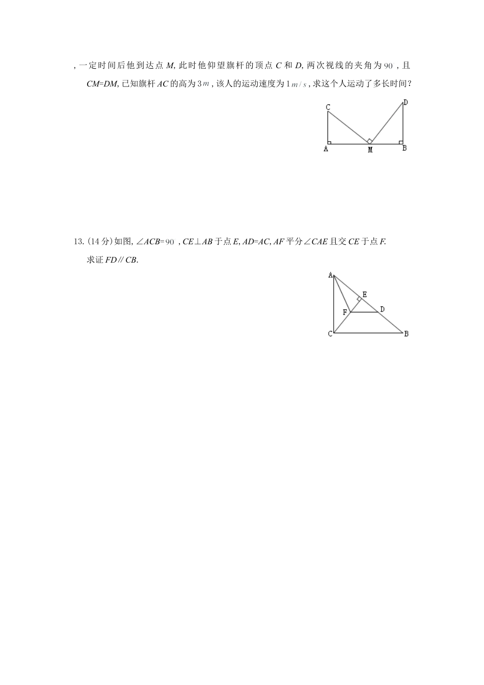 人教版数学八年级上册-第12章 全等三角形期末复习卷及答案 (2).doc_第3页