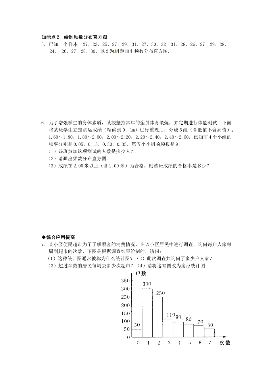 人教版数学七年级下-10.2直方图检测题2.doc_第2页