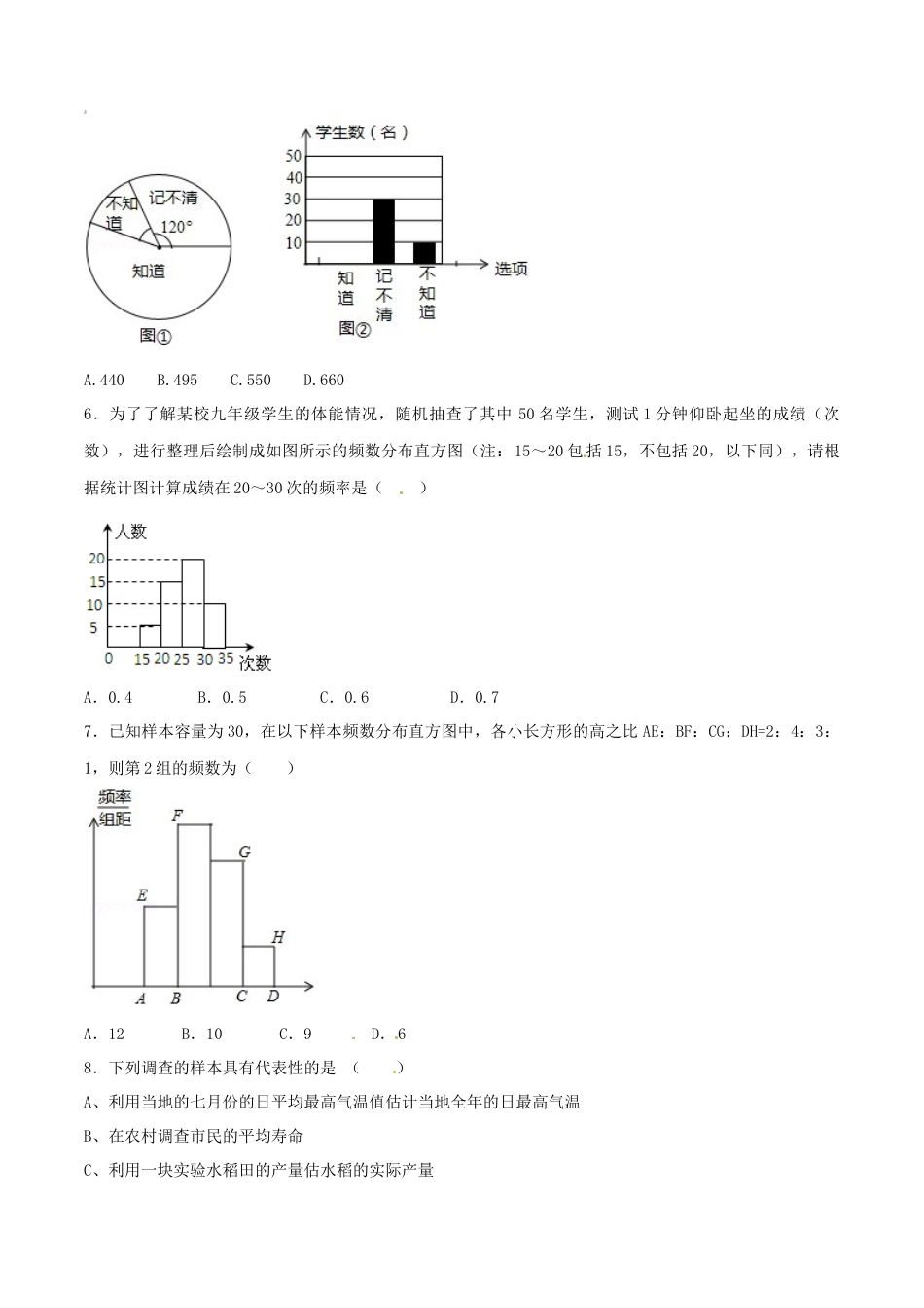 人教版数学七年级下-第10章 数据的收集、整理和描述（B卷）.doc_第2页