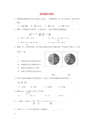 数学七年级上-培优强化训练4 新人教版.doc