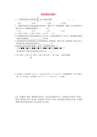 数学七年级上-培优强化训练7 新人教版.doc