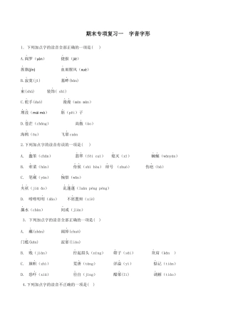 专题一语音与汉字（原卷版）-九年级下期末考前易错专题复习（部编版）.docx