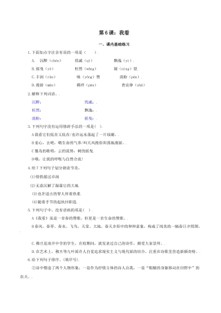 第6课：我看-九年级上册语文一课三练习题精编（部编版）.docx