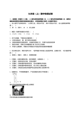 11、九年级（上）期中物理试卷（原卷版）.docx