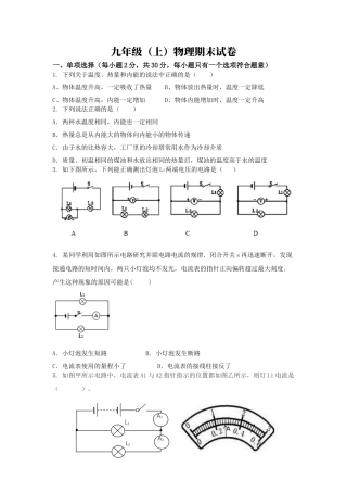 09、九年级上学期物理期末测试卷（模拟）.docx