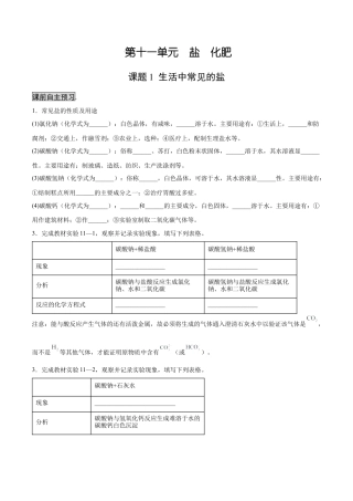 九年级化学下册-11.1 生活中常见的盐（人教版）（原卷版）.docx