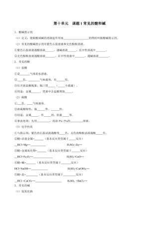 九年级化学下册-第十单元 酸和碱（人教版）（测试版）.docx