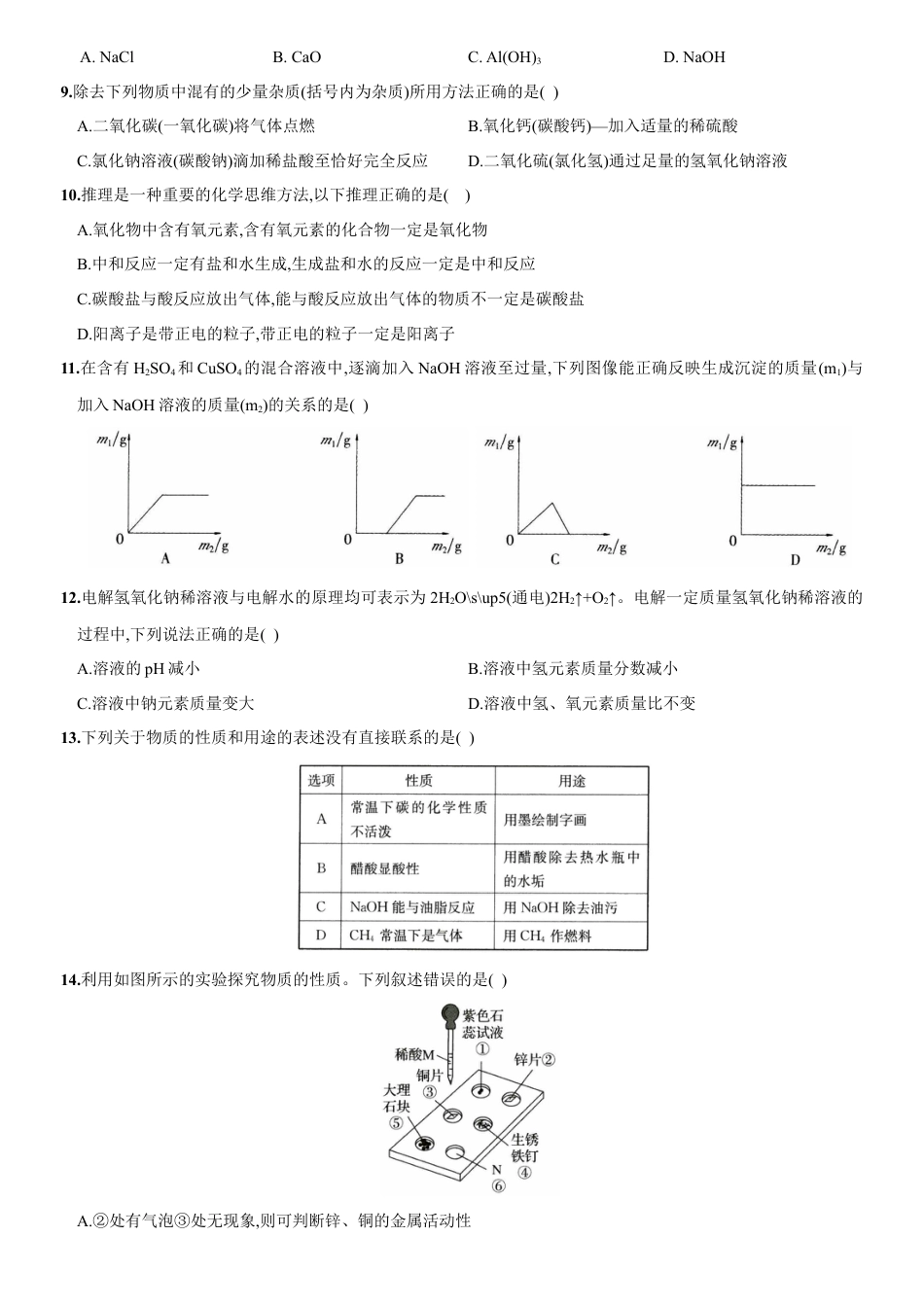 九年级化学下册-第十单元 酸和碱（人教版）.docx_第2页
