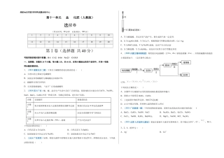 九年级化学下册-第十一单元   盐    化肥（选拔卷）（人教版）（考试版）.docx