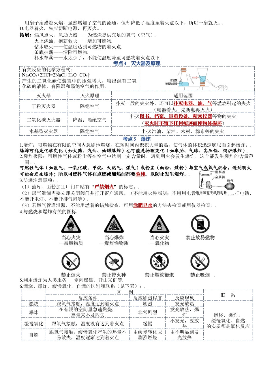 九年级上册化学-第七单元  燃料及其利用-九年级化学上册单元复习知识清单.docx_第2页