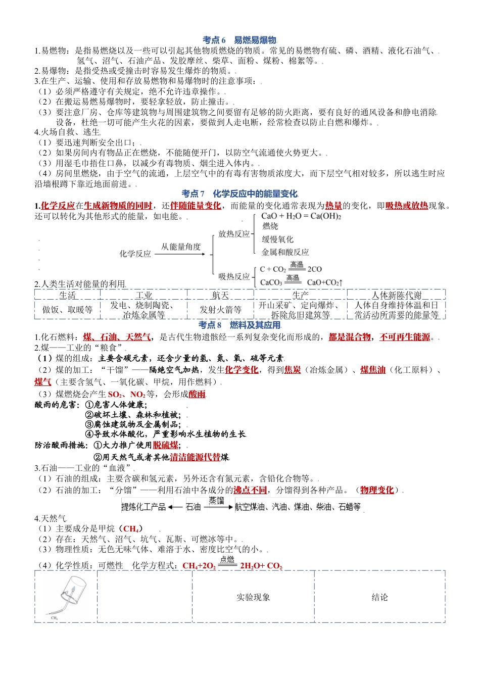 九年级上册化学-第七单元  燃料及其利用-九年级化学上册单元复习知识清单.docx_第3页