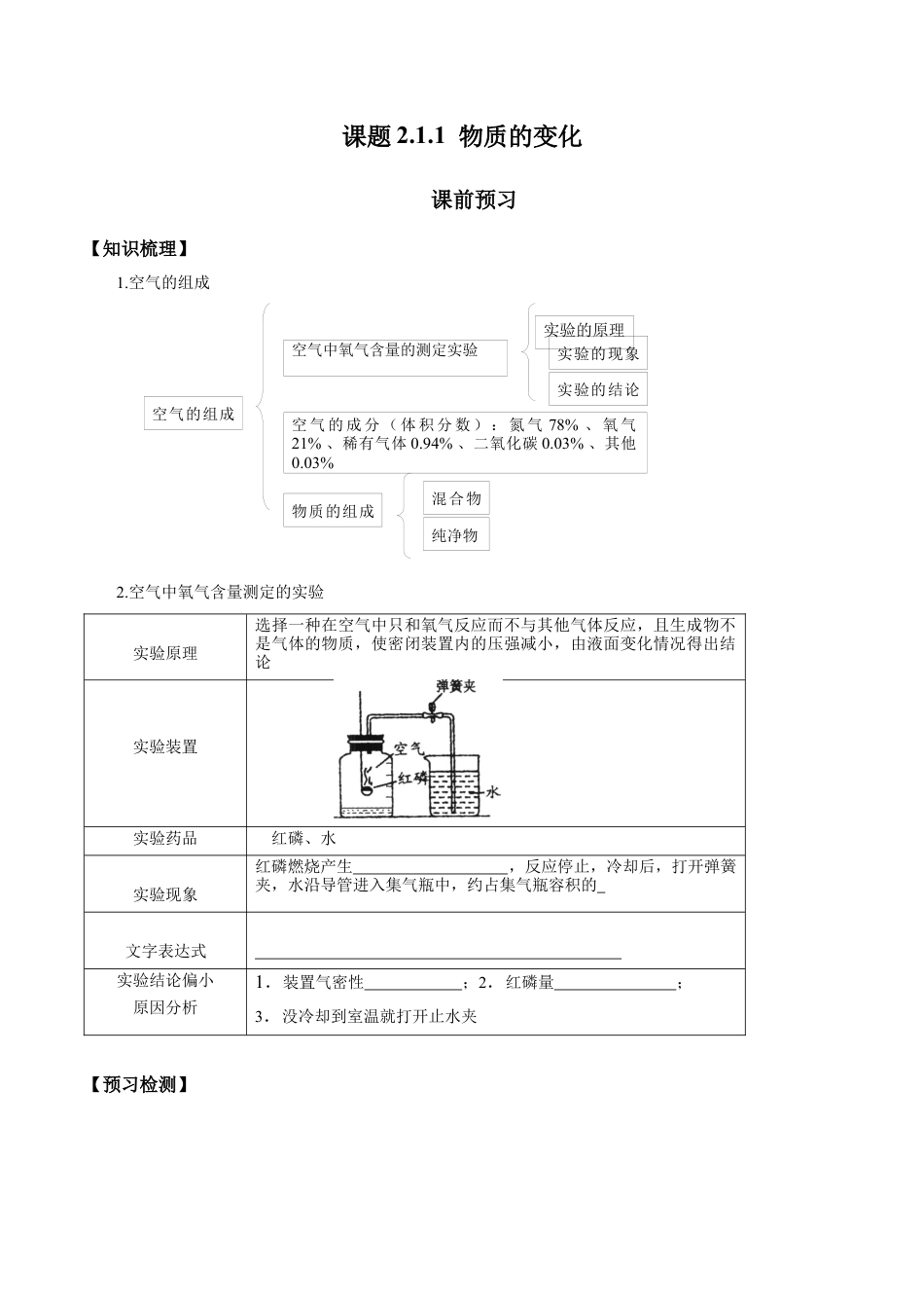 课题2.1.1  空气是由什么组成的-九年级化学上册同步分层作业（人教版）.docx_第1页