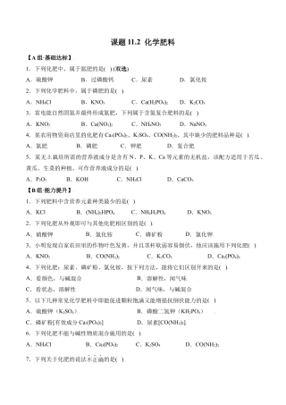 课题11.2 化学肥料-九年级化学下册同步分层作业（人教版）.docx