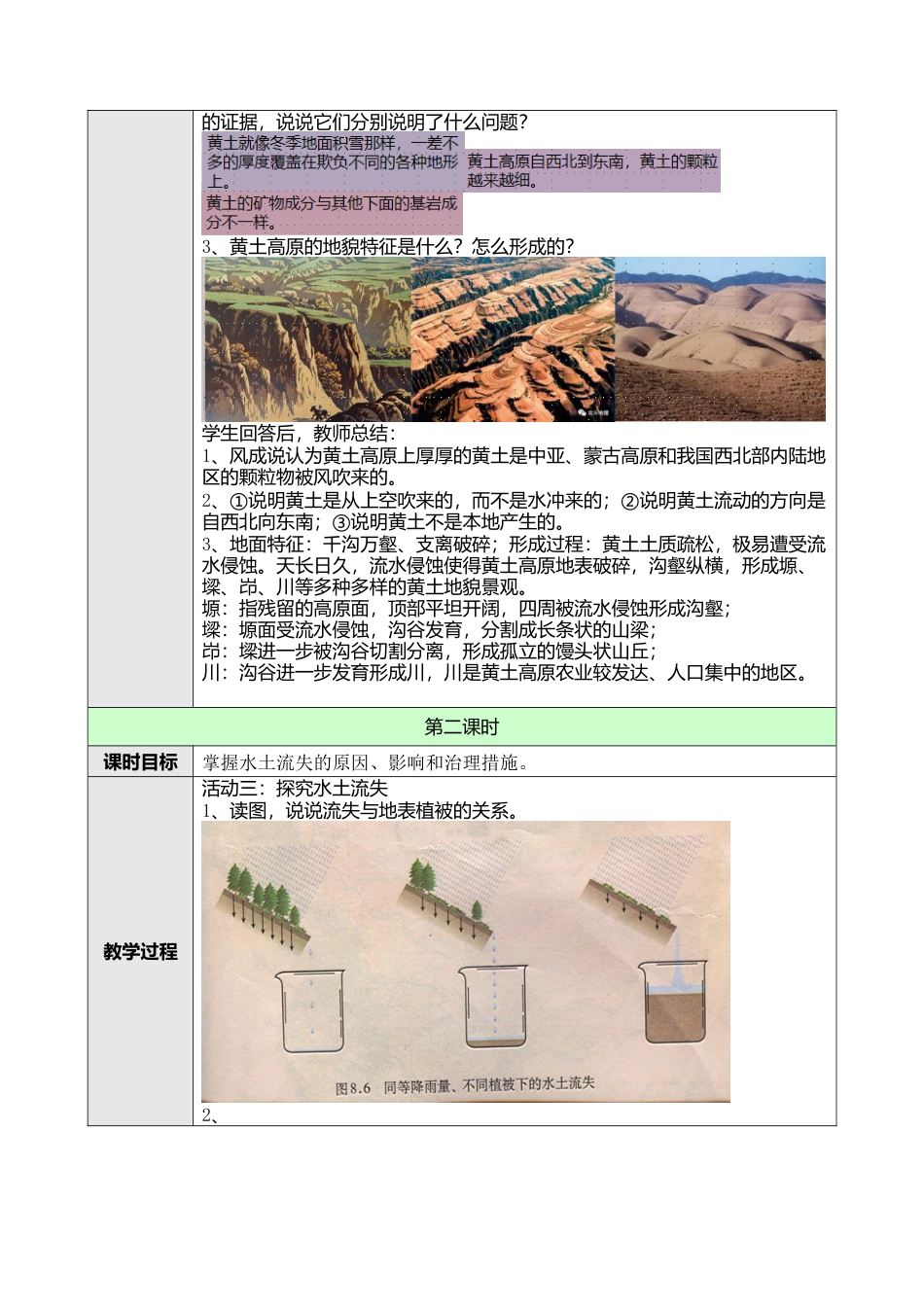 人教版八年级下册第六章第三节世界最大的黄土堆积区——黄土高原教案.docx_第3页