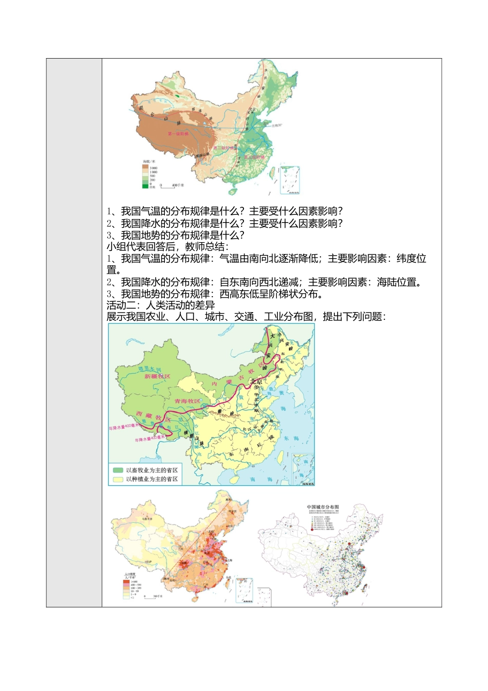 人教版八年级下册第五章中国的地理差异教案.docx_第2页