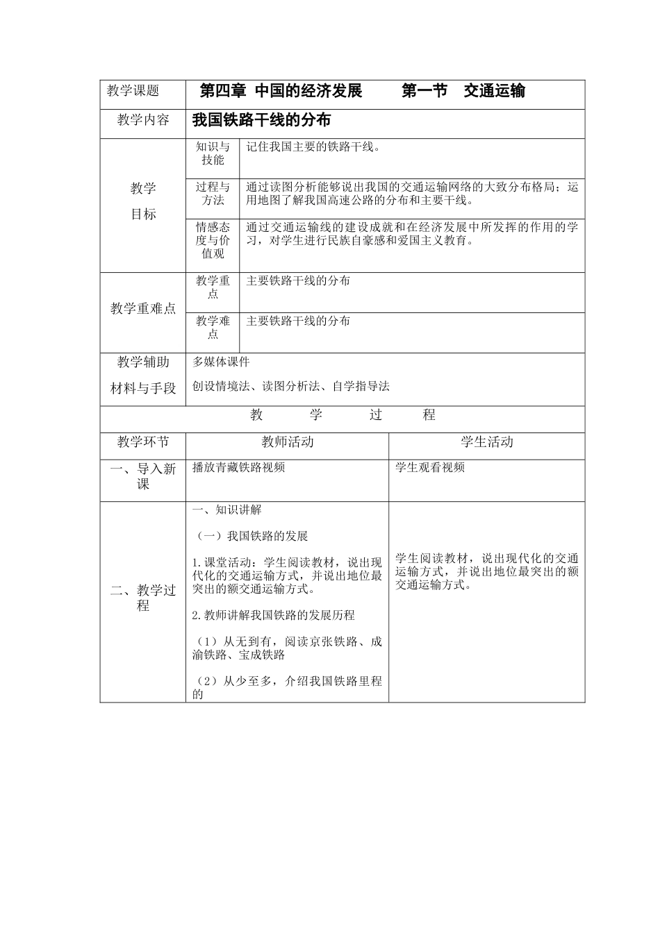 人教版地理八年级上册-4.1 交通运输（下）.docx_第1页
