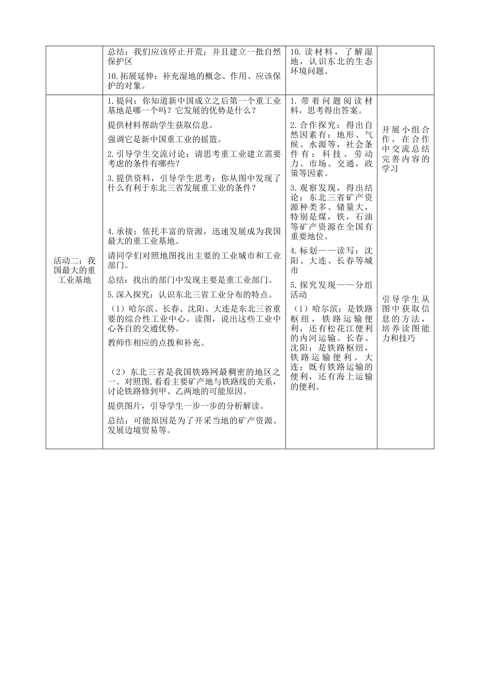 人教版地理八年级下册-第六章第2节《“白山黑水”—东北三省》第2课时（教案）.docx_第3页