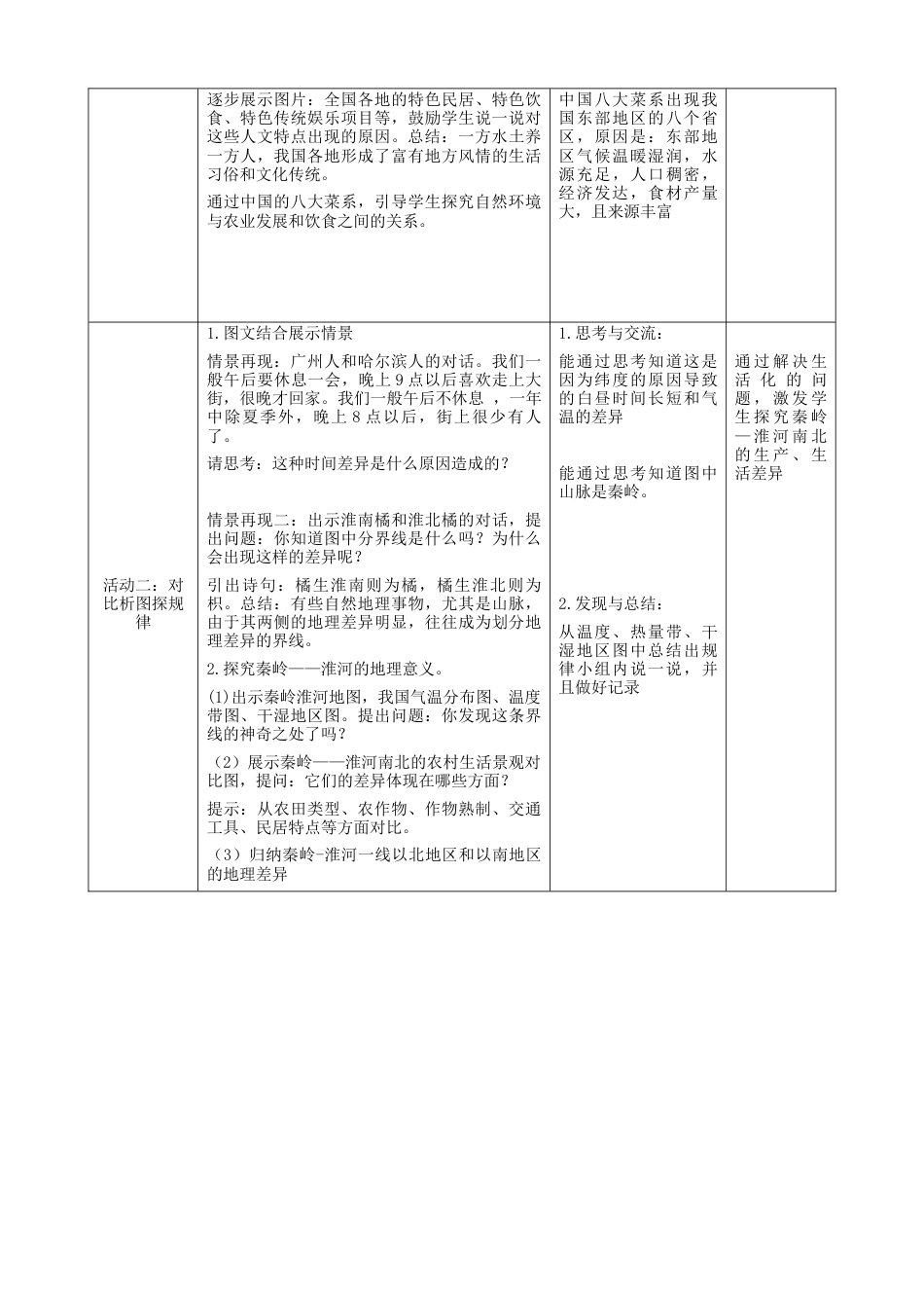 人教版地理八年级下册-第五章第1课时《地理差异显著》（教案）.docx_第3页