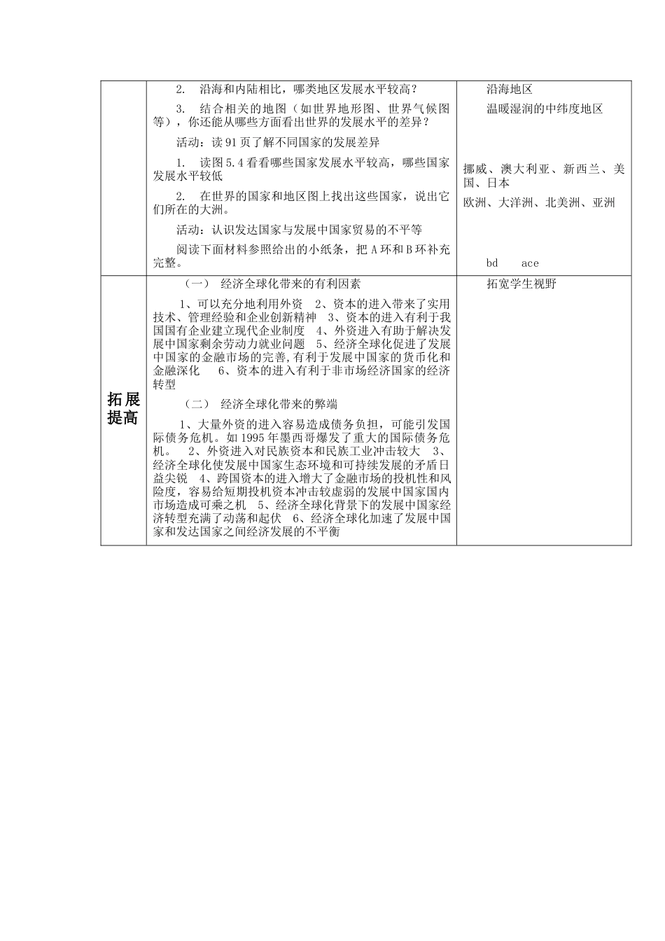 人教版地理七年级上册-《第五章 发展与合作》教案.docx_第2页