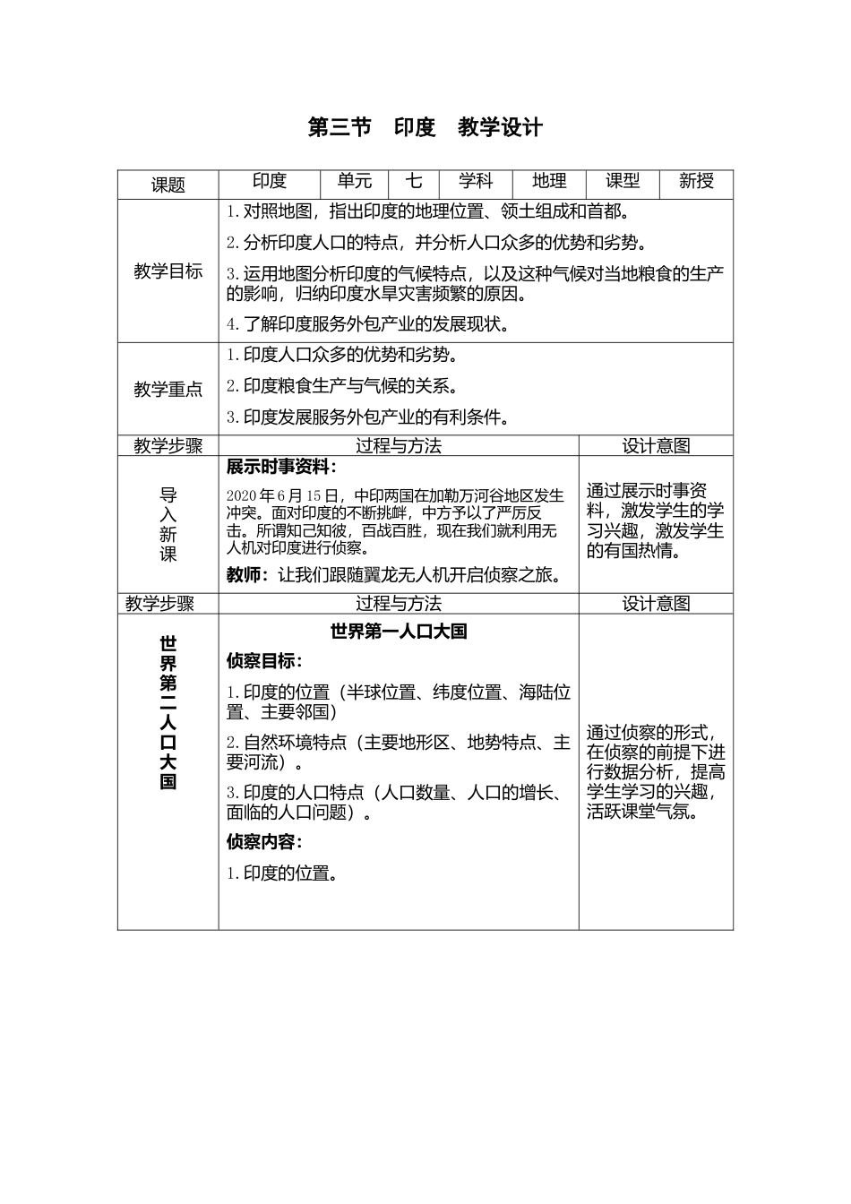 人教版地理七年级下-7.3印度（教案）.docx_第1页