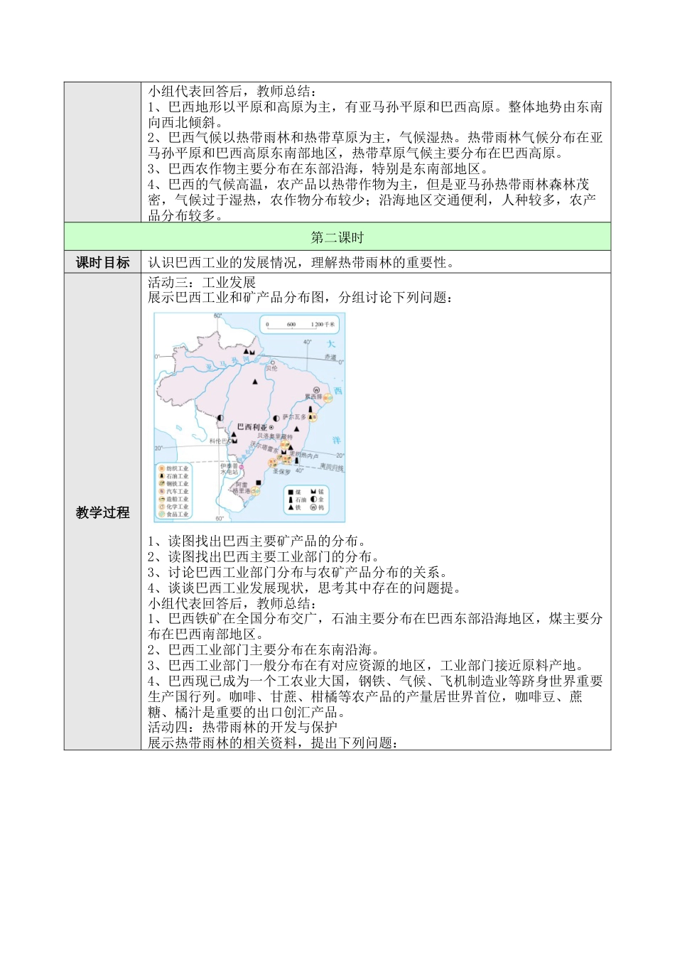 人教版七年级下册第九章第二节巴西教案.docx_第3页