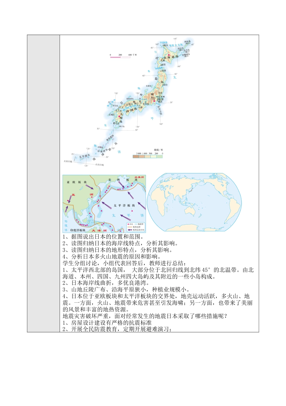 人教版七年级下册第七章第一节日本教案.docx_第2页