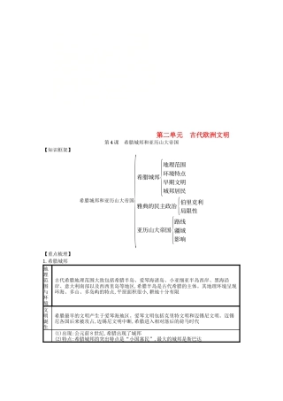 九年级历史上册第04课希腊城邦和亚历山大帝国（速记宝典）知识点总结新人教版.docx
