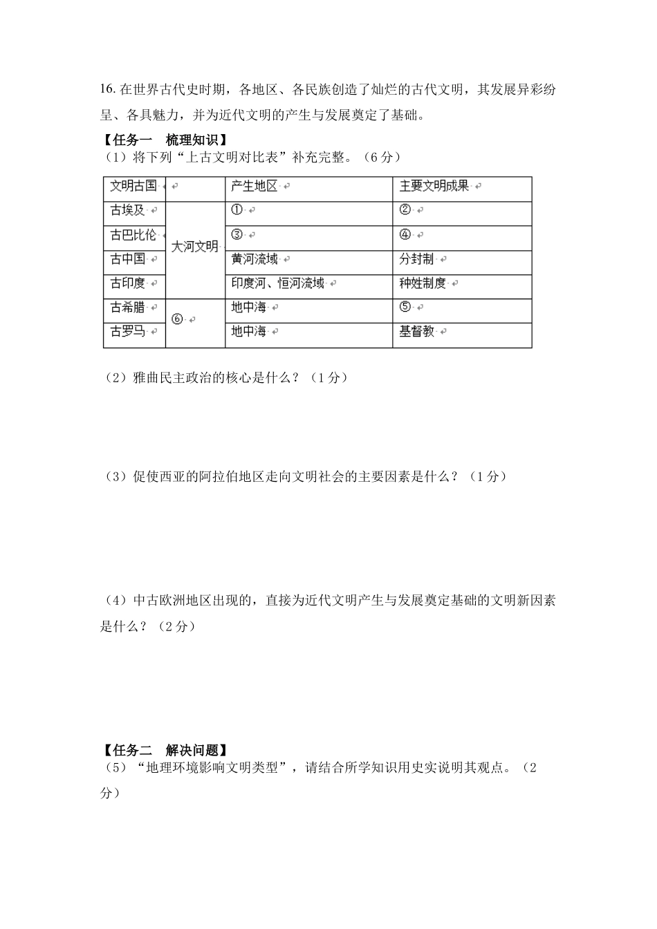 11. 人教版九年级历史上册 期中测试模拟卷.docx_第3页