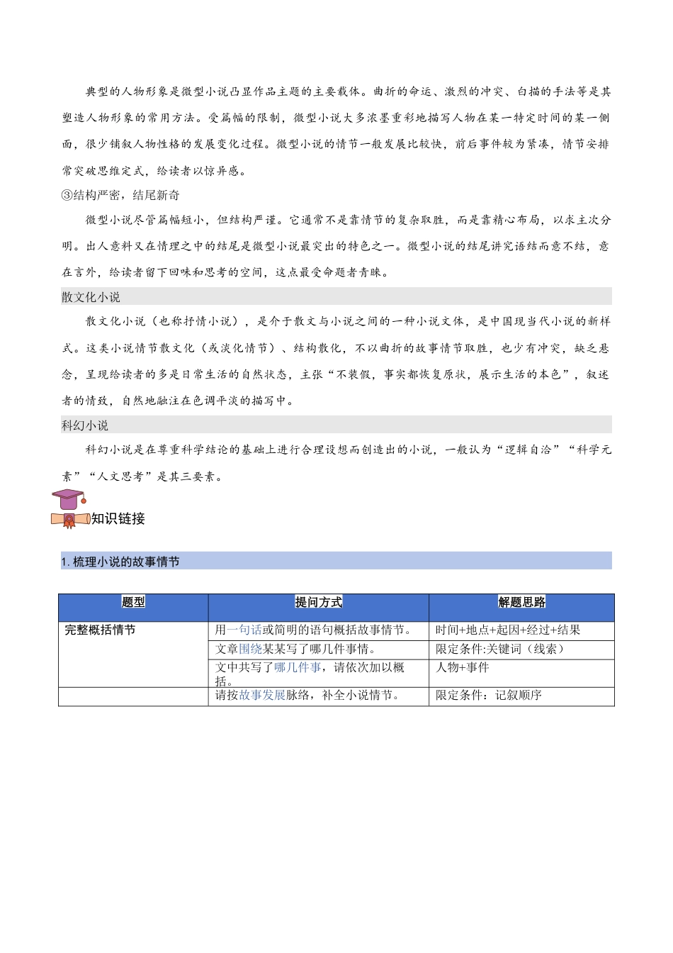 部编版九年级上册第四单元主题阅读：小说（学生版）.docx_第3页