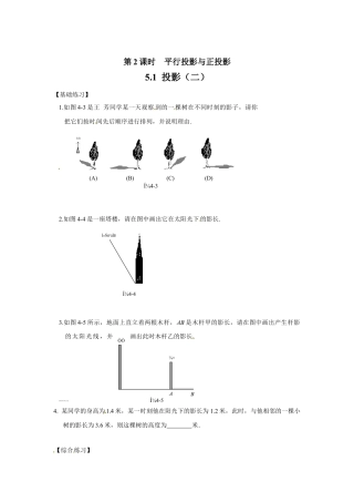 北师大版初中数学九上同步练习-5.1 第2课时  平行投影与正投影.docx