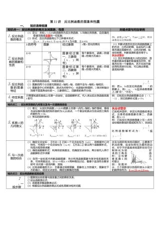 北师大版九下中考知识点-第11讲 反比例函数.docx