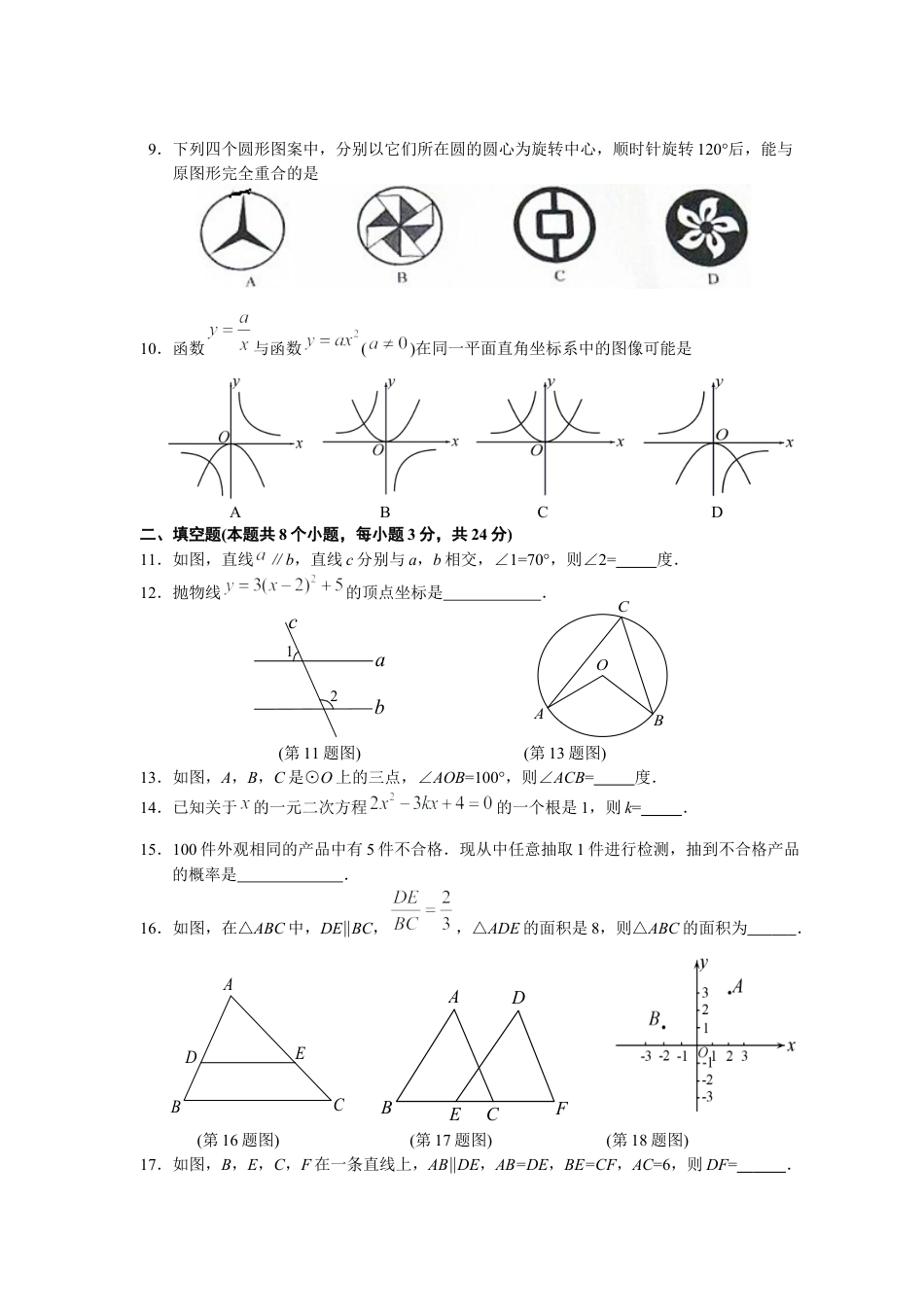 历年真题：2021年长沙市中考数学试题及答案(word版).docx_第2页
