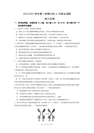 江苏省南京市六校联合体2024-2025学年高三上学期11月联考生物（高三11月联合调研）_生物试卷.pdf