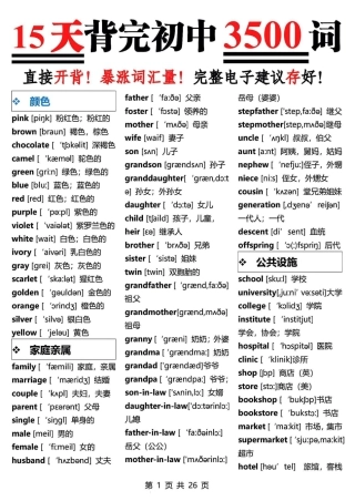 2025年秋15天背完初中英语3500词.pdf